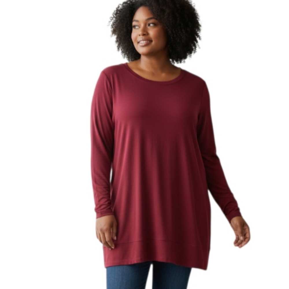 Women's Burgundy Long Sleeve Top SZ.XXL EUC